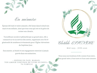En mémoire de maman Clotilde