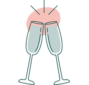 Deux verres qui trinquent