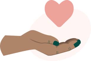 Une main qui soutient un coeur