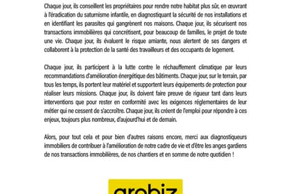 Merci aux diagnostiqueurs immobiliers