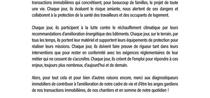 Merci aux diagnostiqueurs immobiliers