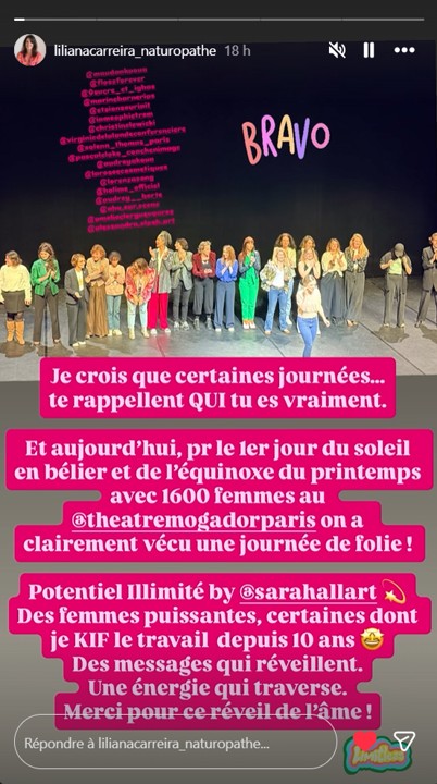 Story Instagram publiée après Potentiel Illimité
