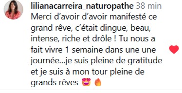 Message d'une participante après Potentiel Illimité