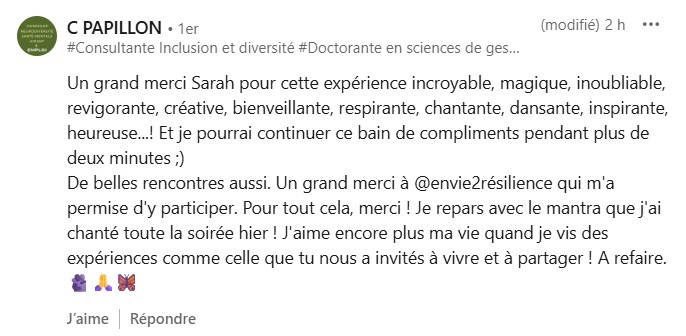 Témoignage sur l'effet de la journée Potentiel Illimité