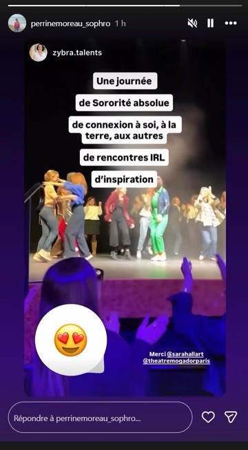 Story Instagram sur la sororité vécue à Potentiel Illimité
