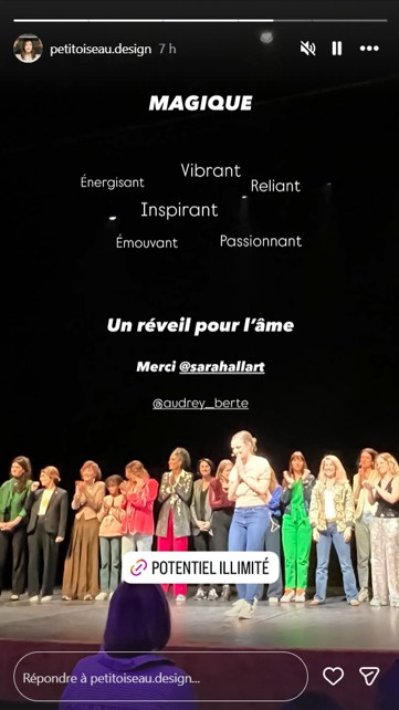 Story Instagram publiée après Potentiel Illimité