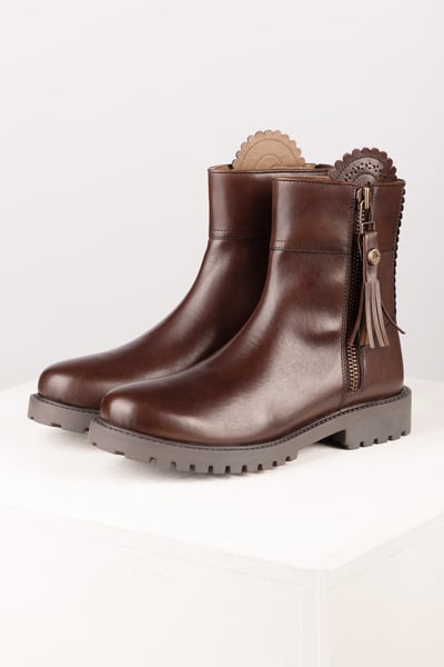 Kurze spanische Damenstiefel aus Leder - Haworth - Braun