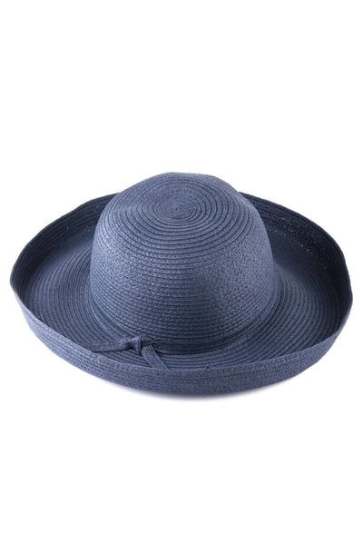 Ladies Straw Alice Hat - Navy