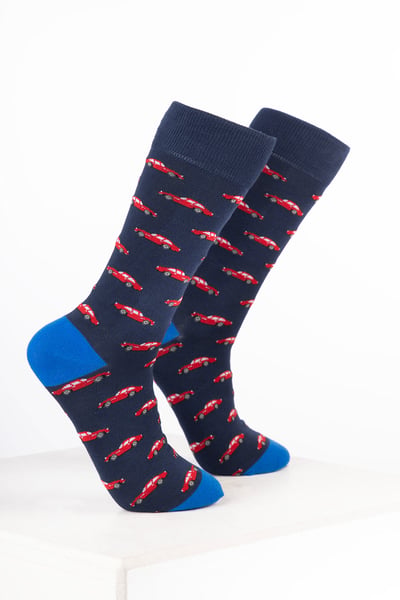 Herren-Auto-Knöchelsocken - Sportwagen Marineblau
