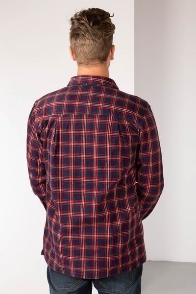 Men's Fleece Overshirt - Ulrome - Navy/Red