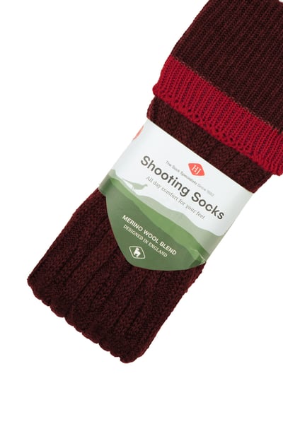 Schießsocken für Herren - Kabelstreifen Kastanienbraun