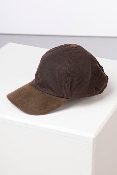 Men's Wax Baseball Cap with Nubuck Peak - Danby - Brown