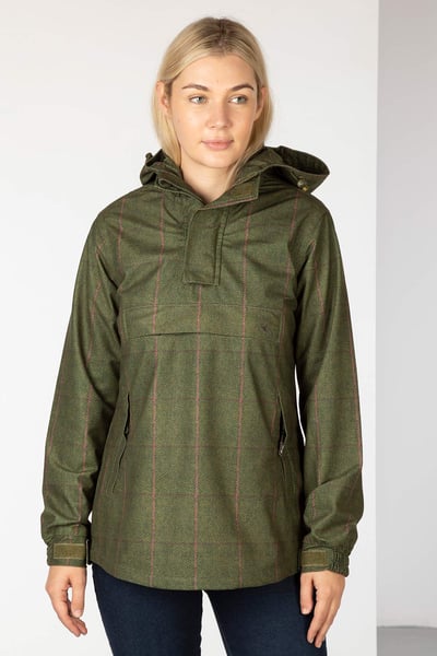 Ladies Tweed Print Shooting Smock - Danby - Olive