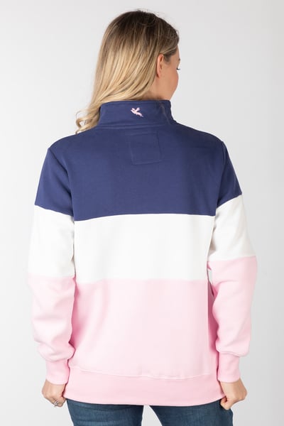 Ladies Sweatshirt - Byland - Rydale Denim/White/Sorbet