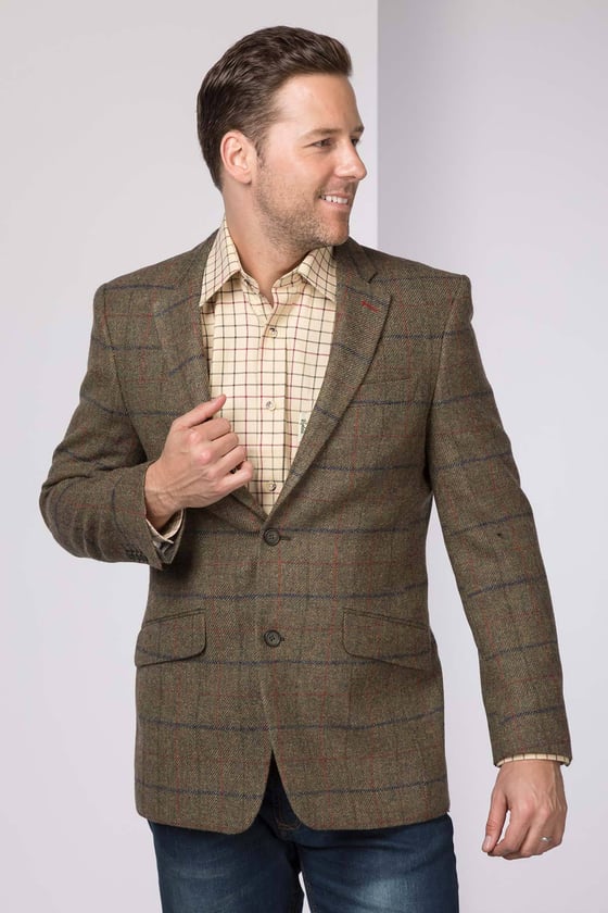 Americana de hombre en tweed color marrón