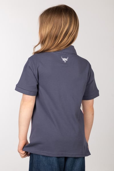 Junior Polo Shirt - Byland - Cow Denim/White/Sorbet