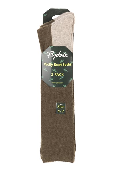Ladies Welly Boot Socks (2 Pack) - Atwick - Khaki