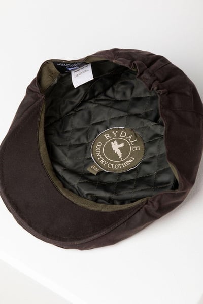 Men's Wax Flat Cap - Danby - Brown