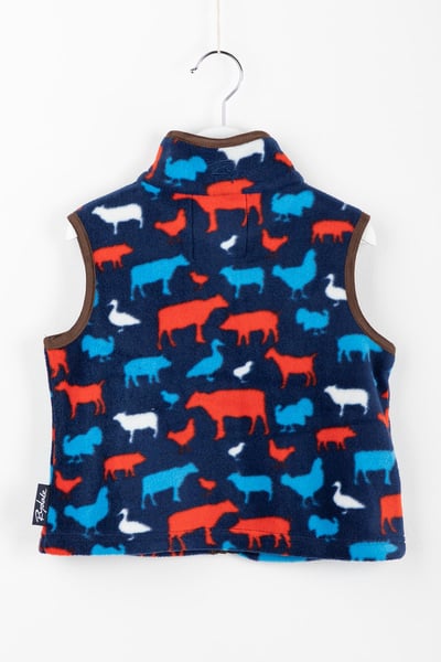 Toddler Fleece Gilet - Farmyard