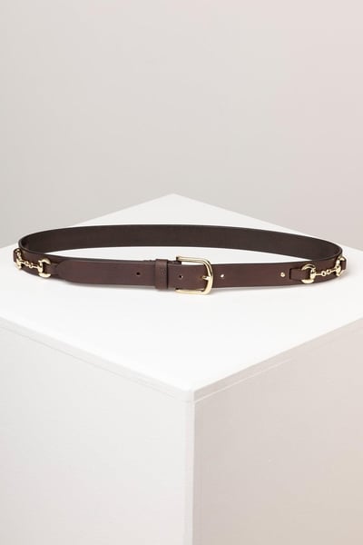Ladies Leather Snaffle Belt - Lucinda - Waxy Brown