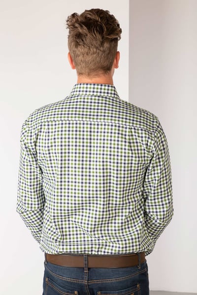 Men's Checked Shirts - Richmond - Navy/Green