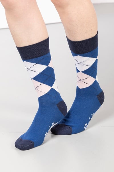 Ladies Argyle II Ankle Socks - Blue