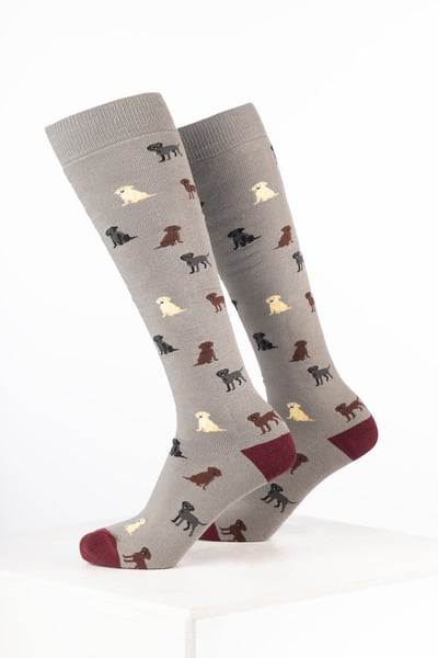 Men’s Dog Welly Socks - Labrador Grey