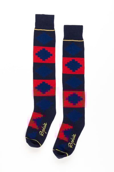 Ladies Polo Knee Length Riding Socks - Navy