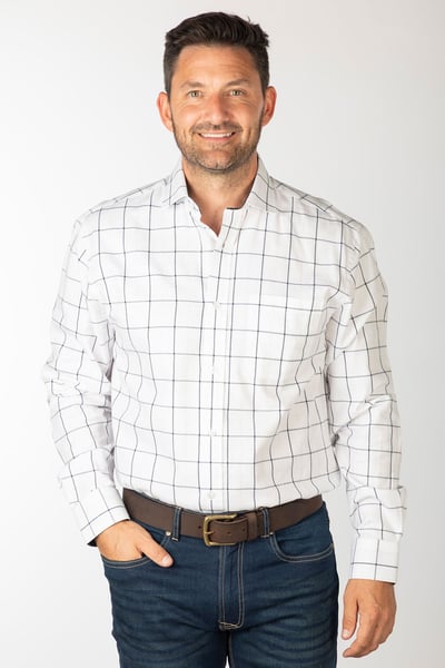 Men's Cotton Twill Country Shirt - Helmsley Dark Navy