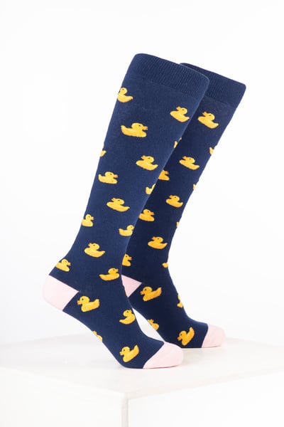 Women’s Bird Welly Socks - Rubber Duck Denim