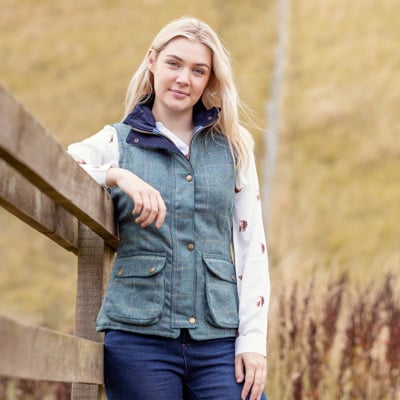 Veste Tweed Vintage Caldene Pied-de-Poule - Taille 8-10 (Chasse/Équitation) Très Bon état