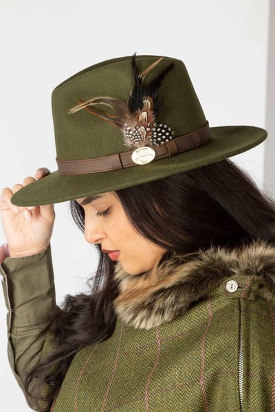 Damen Wollfilzhut - Danby - Dunkles Oliv