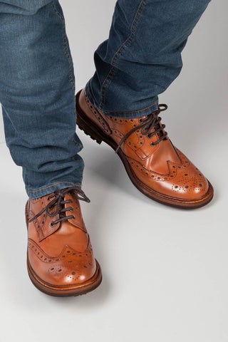 Mens leather brogue shoes