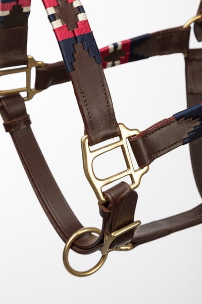 Polo-Kopfkragen - Bonbon/Marine/Weiß