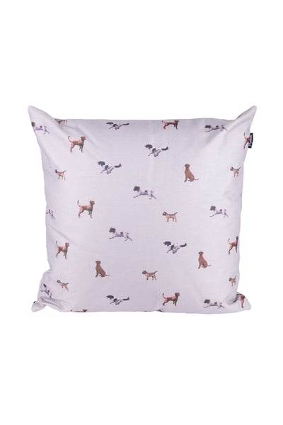 Wistow Large Country Print Cushion Cover - Country Dog White