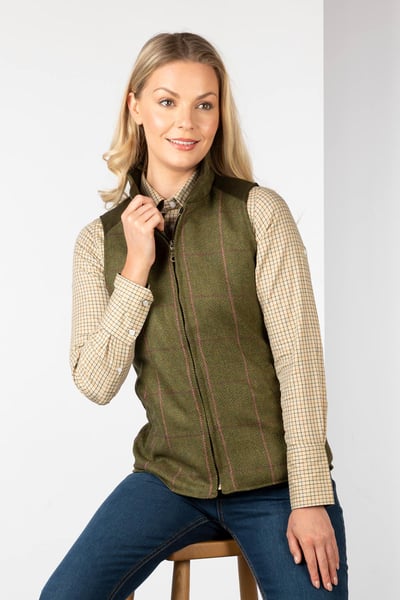 Damenweste aus Tweed - Haworth - Dunkelgrün