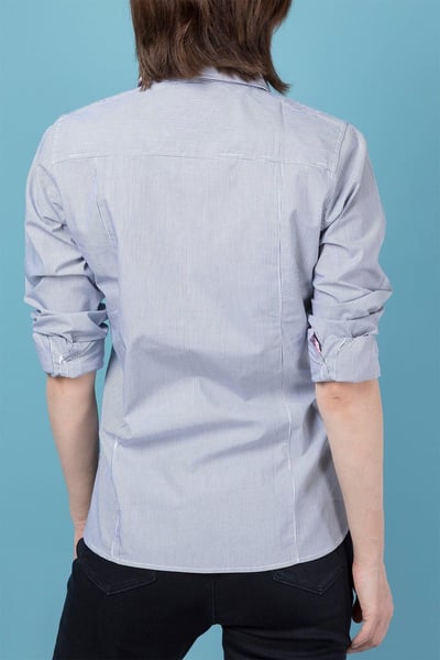 Ladies Oxford Cotton Shirts - Anna JBlue/White