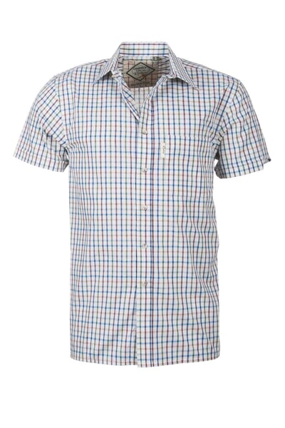 Men's Short Sleeved Check Shirts - Harvest Light Check