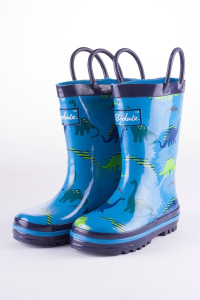 Splish Splash Kids Wellies - Dinosaur Blue