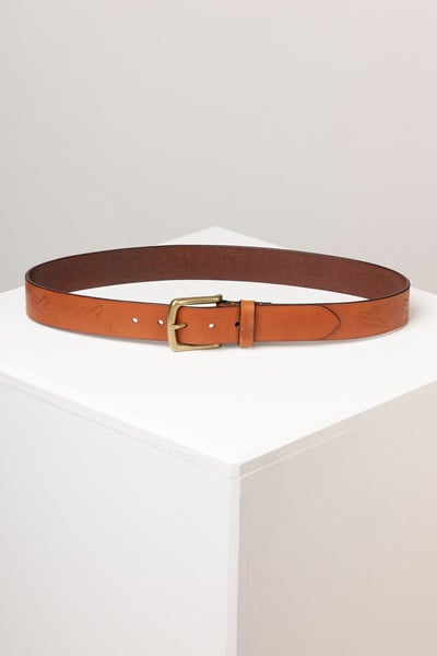 Men's Leather Jeans Belt - Sledmere - Tobacco