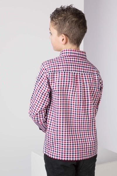 Boys Country Check Shirts - Richmond Red/Navy