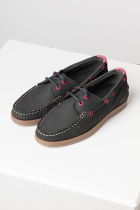 Ladies Reighton Leather Deck Shoes - Navy