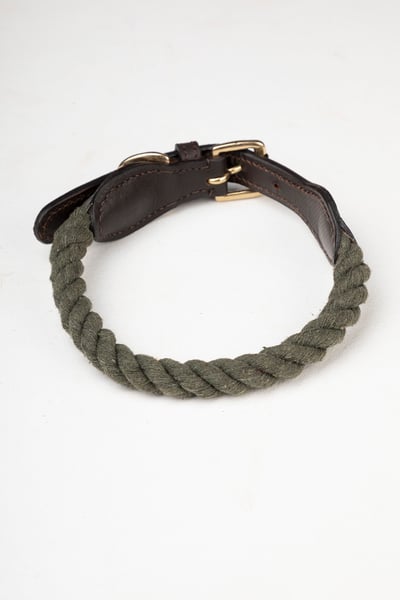 Rope Dog Collar – Yapham - Olive