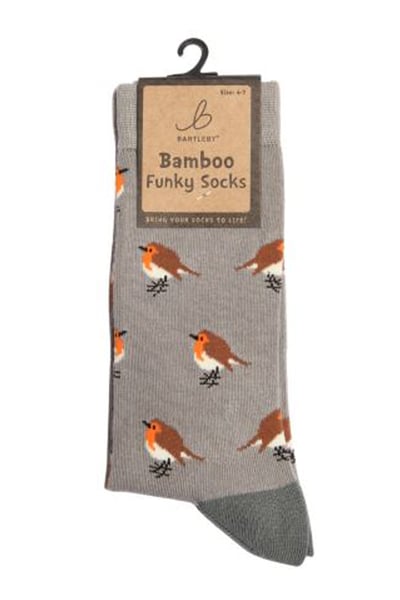 Damen Bambus Funky Socken - Rotkehlchen