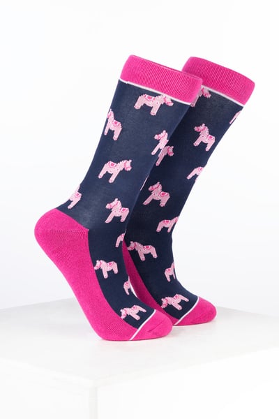 Damen-Knöchelsocken aus Bambus-Pony-Material - Pony Marineblau