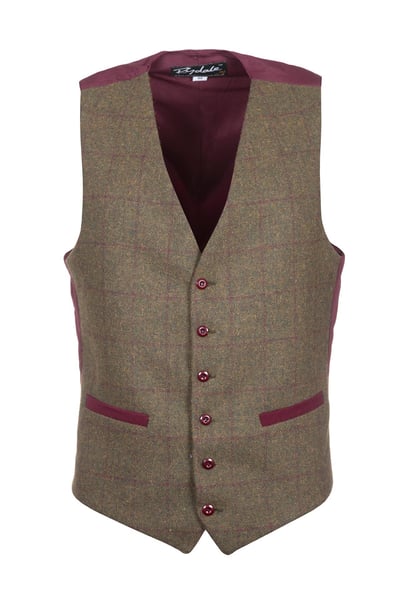 Men's Tweed Waistcoat - York Olive