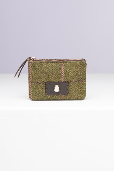 Ladies Tweed Coin Purse - Helmsley - Dark Green