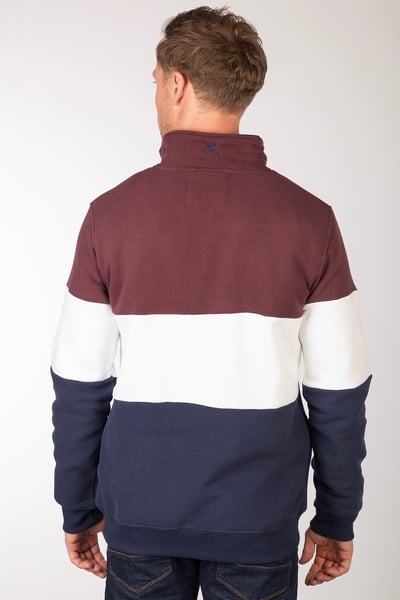 Men's Sweatshirt - Byland - Rydale Navy/White/Wine