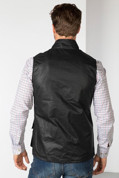 Men's Cotton Lined Wax Waistcoat - Richmond - Navy