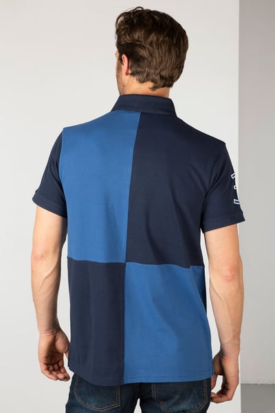 Men's Quartered Polo Shirt - Ganton - Navy